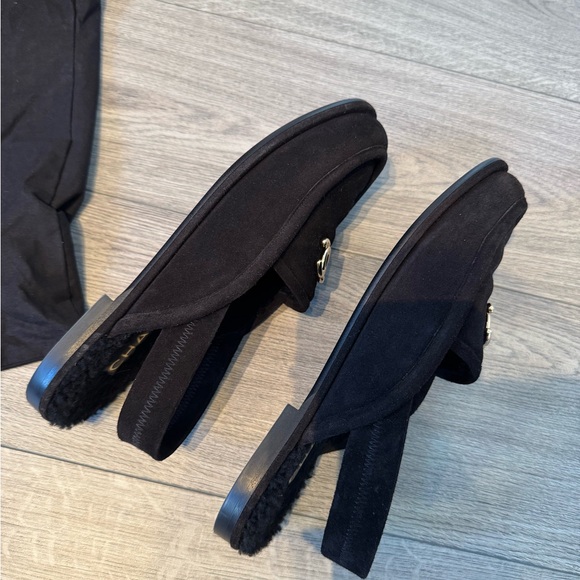 CHANEL BLACK SUEDE SLINGBACK LOAFERS - WORN ONCE SIZE 39.5 - Picture 6 of 7